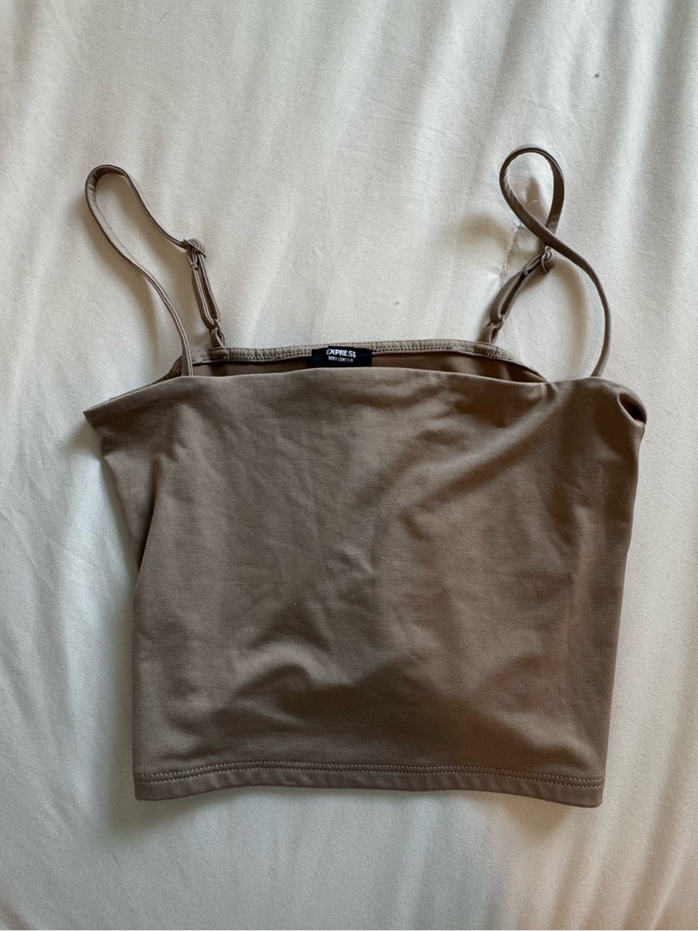 Express Taupe Adjustable-Strap Crop Camisole